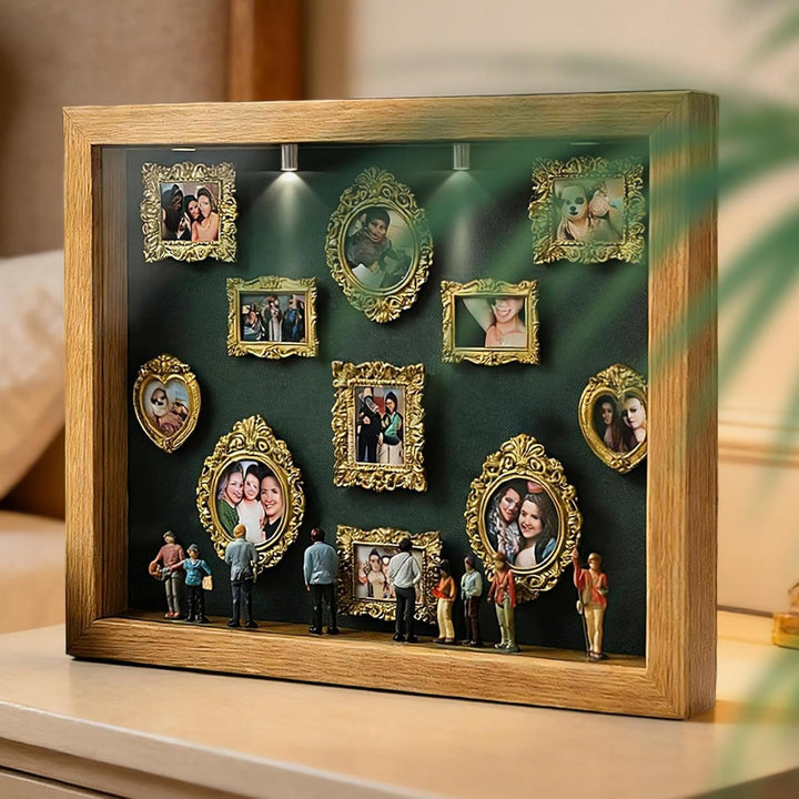 DIY Mini Museum Silhouette Box, DIY Museum Of Us Beleuchteter Schattenbox-Rahmensatz Retro-Goldrahme