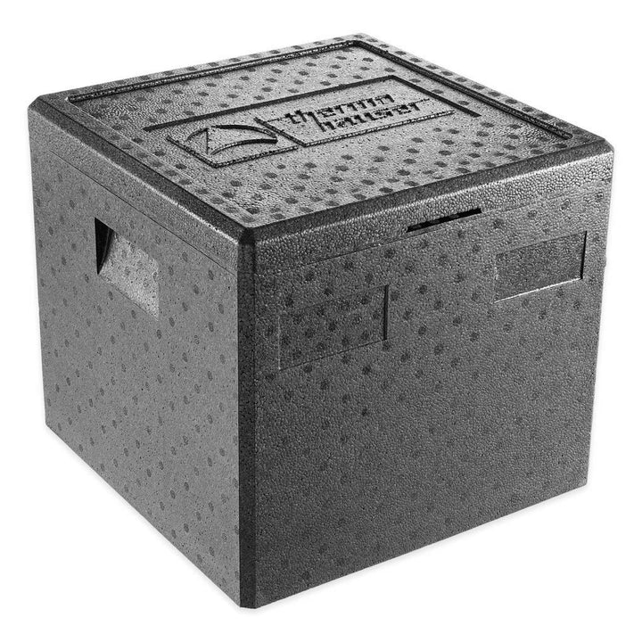 thermohauser EPP-Thermobox Pizza schwarz mit Deckel - 37,5 Liter - 41 x 41 x 36 cm - Pizzabox für Li