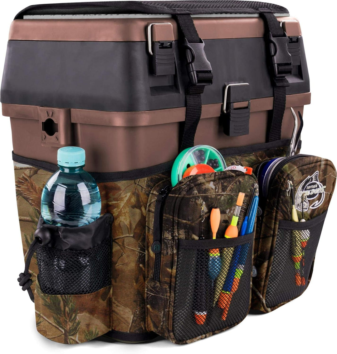 Angelkoffer Angelbox Angeltasche gepolsterte Sitzkiepe Sitzfunktion Gerätekasten mit Rucksackfunktio