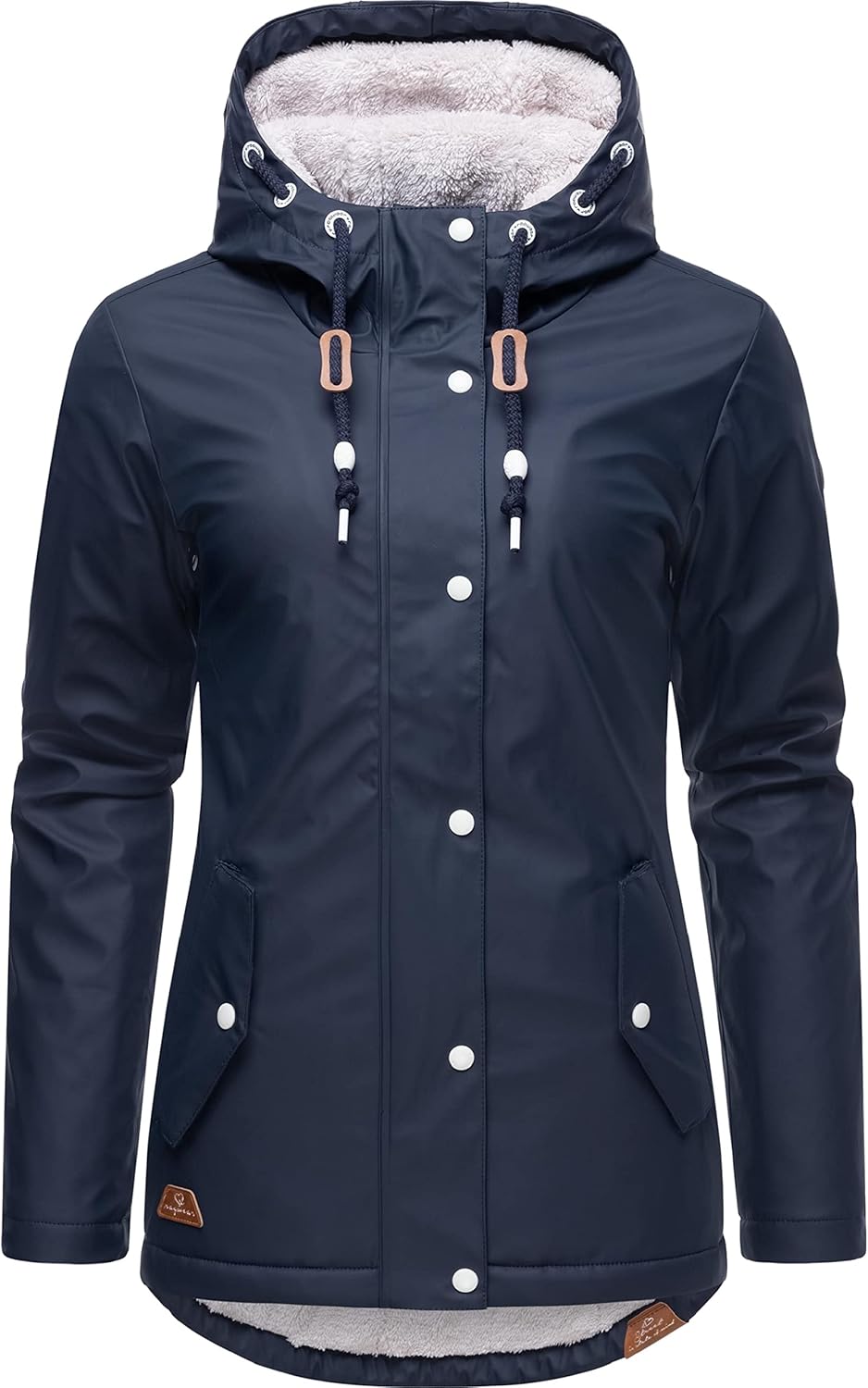 Ragwear Damen Winterjacke Kurze Regenjacke wasserdicht warm gefüttert mit Kapuze Marge XS-6XL S Navy