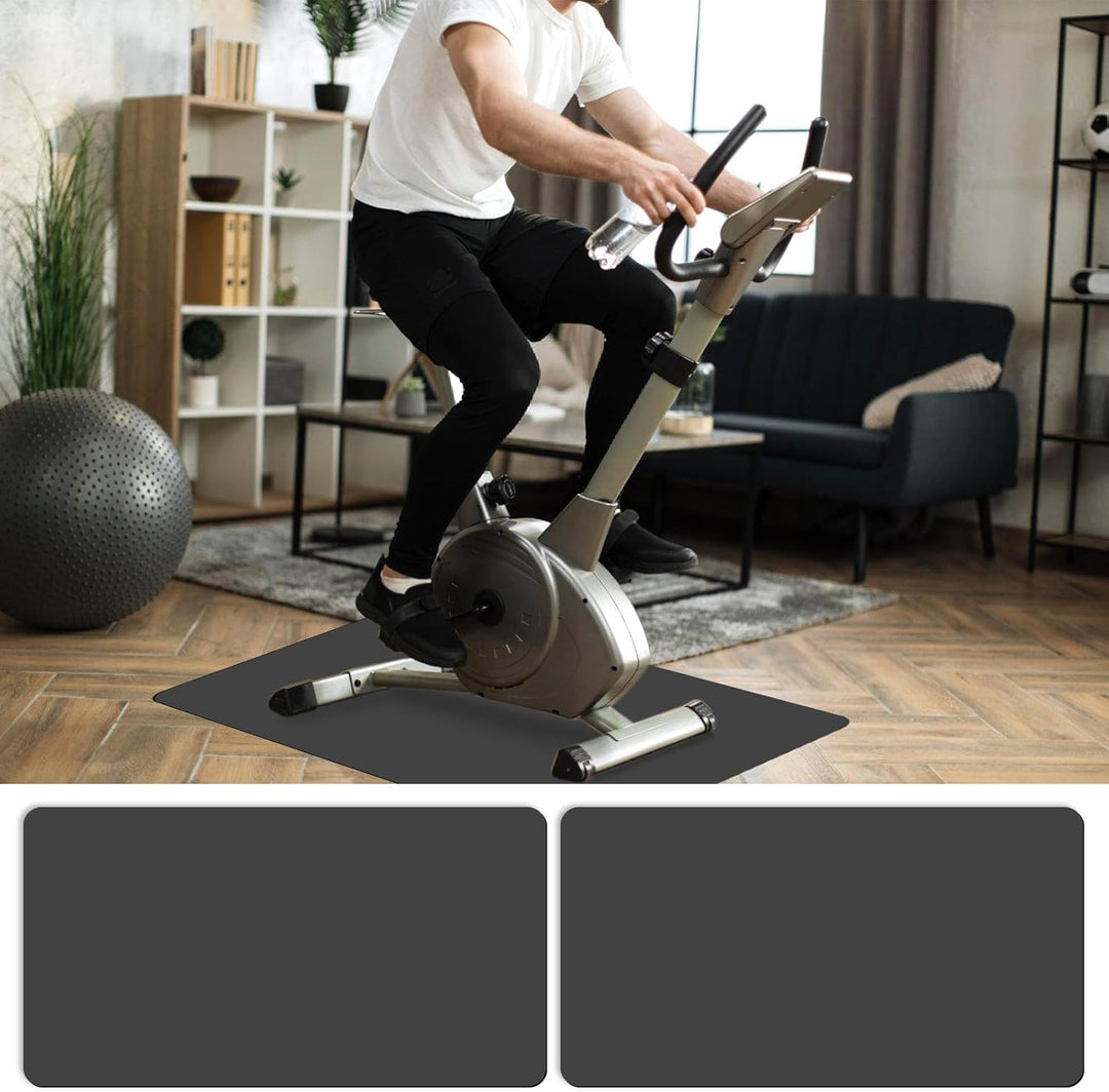 2 Stück Bodenschutzmatte Fitnessgerät, 60 * 30cm Laufband Matte 3mm Dicke, Stossfeste Bodenschutzmat