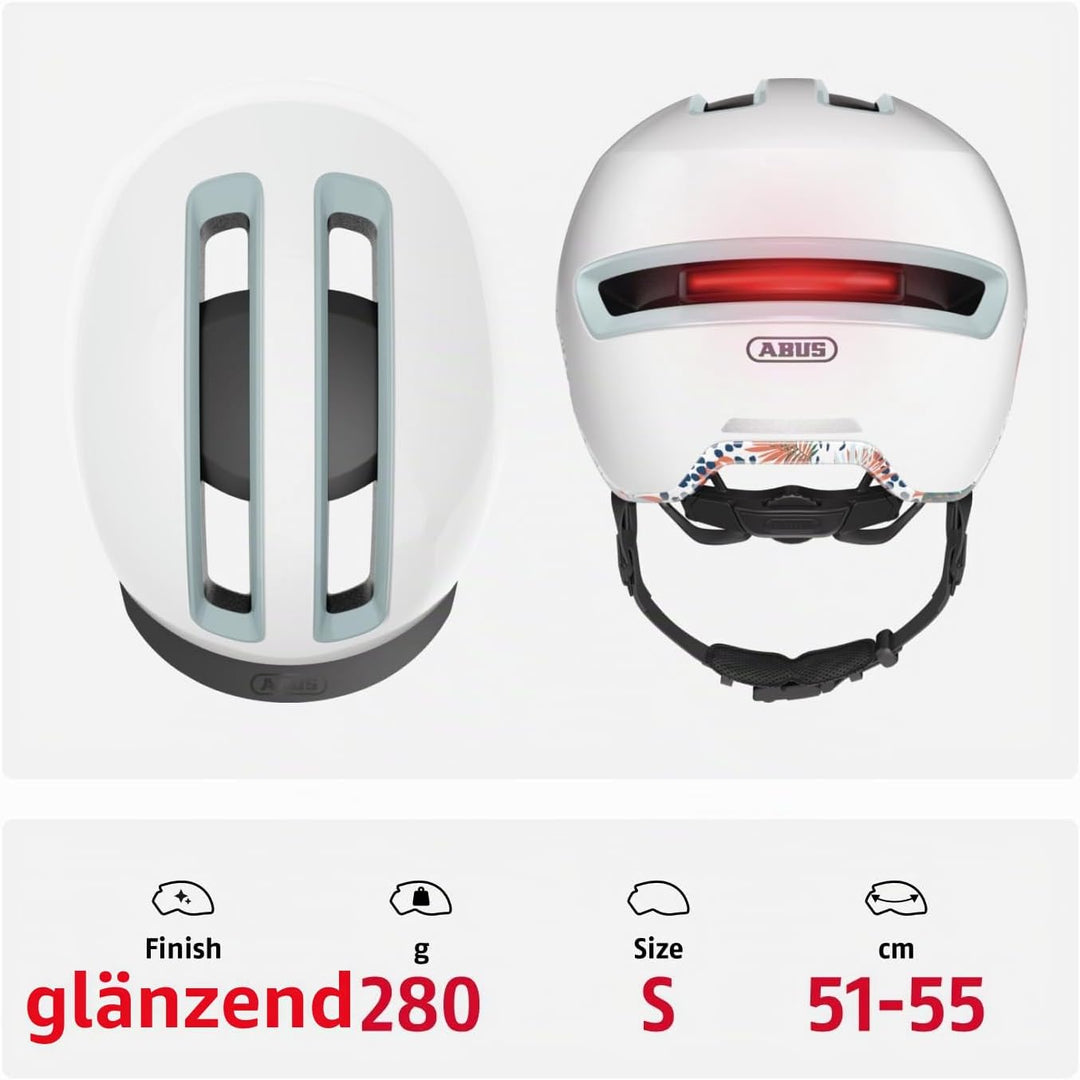 ABUS Urban Helm HUD-Y - mit magnetischem, aufladbarem LED-Rücklicht &amp; Magnetverschluss - cooler Fahr