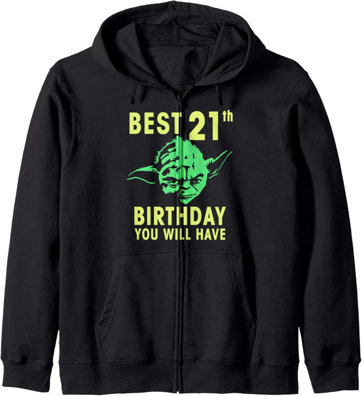 Star Wars Yoda Best 21st Birthday You Will Have Stencil Kapuzenjacke