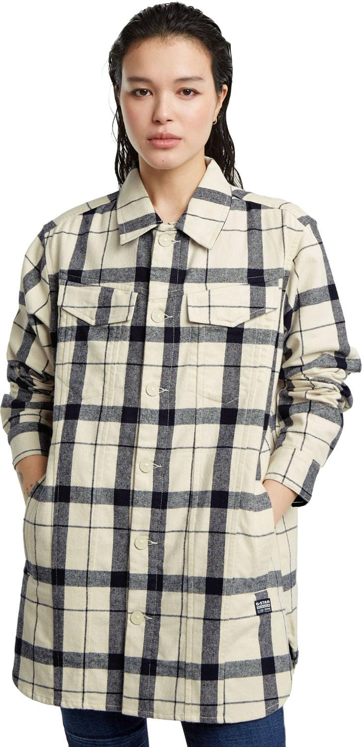 G-Star RAW Damen Boyfriend Overshirts XS Mehrfarben (Milk Remy Check D25222-d716-g790), XS Mehrfarbe