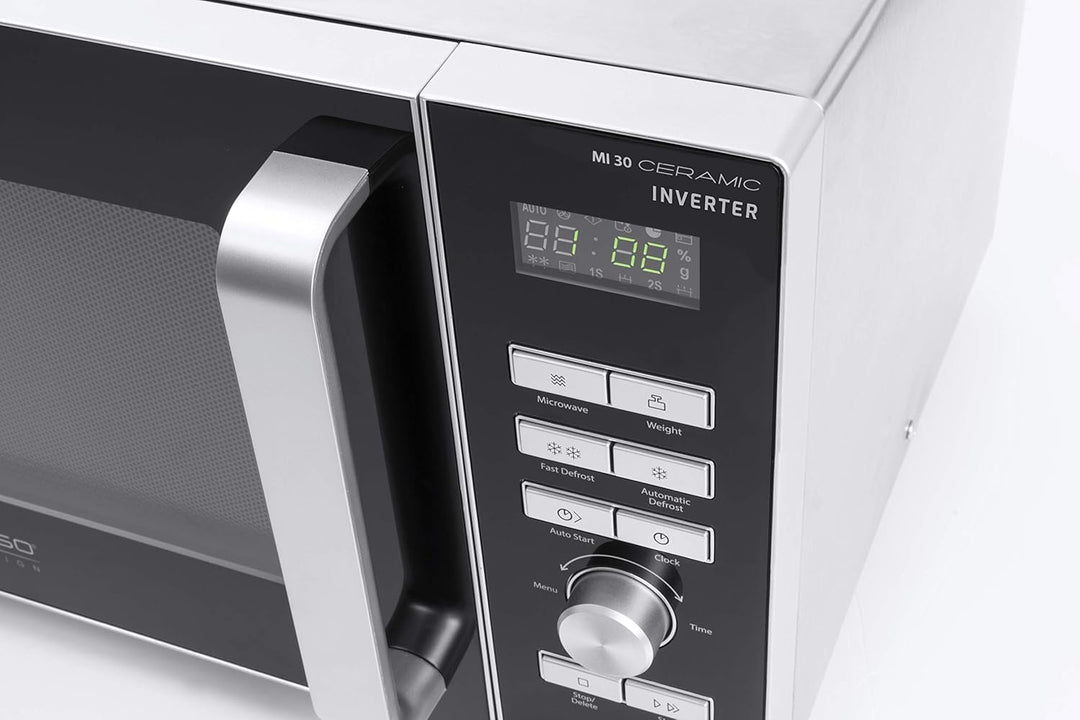CASO | MI 30 Ceramic Mikrowelle | Inverter-Technologie, Keramikboden für mehr Platz, 1000 Watt, 30 L