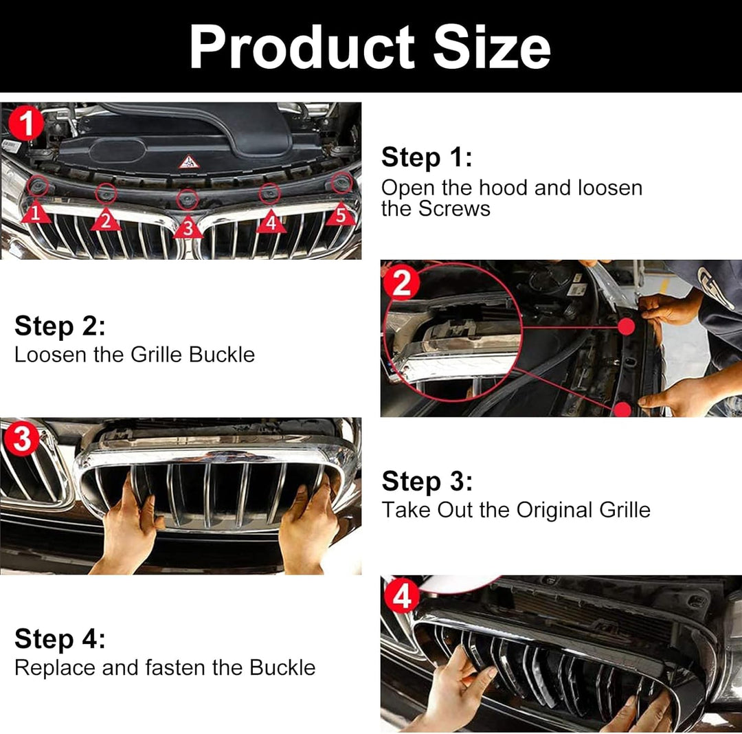YIUBCZOQI F30 Kühlergrill für BMW 3er f30 Nieren Schwarz f30 f31Grill Glanz Schwarz Doppelsteg Sport