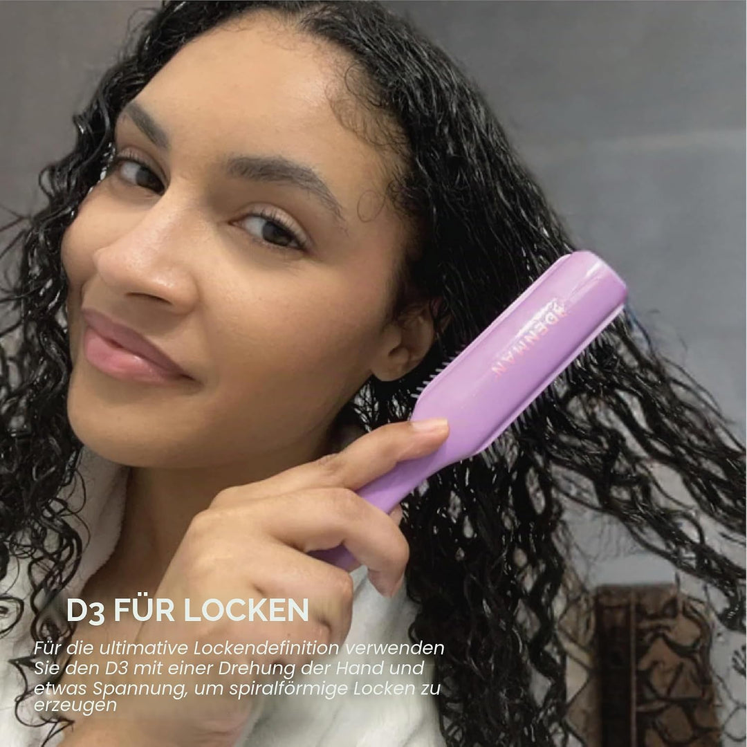 Denman Curly Hair Brush D3 (African Violett), 7-reihige Stylingbürste zum Entwirren, Trennen, Formen