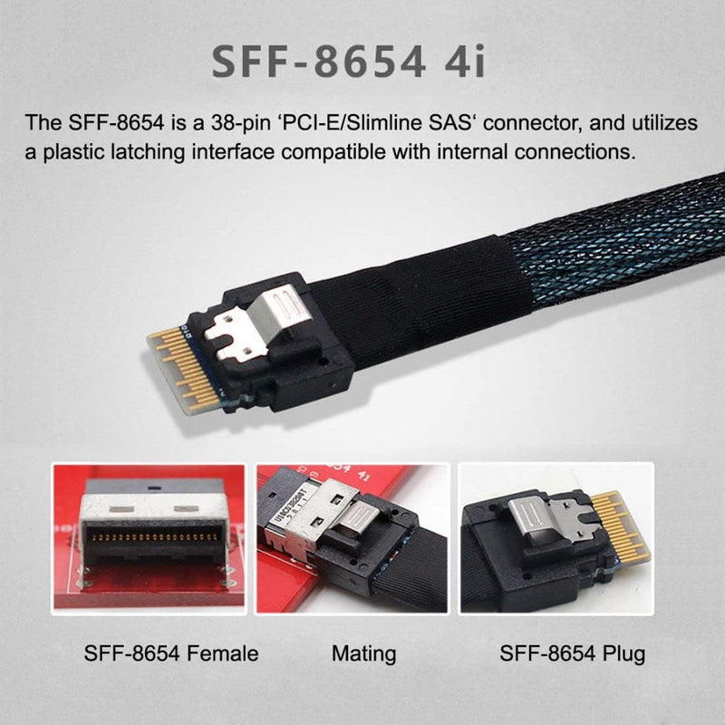 chenyang Mini SAS SFF-8654 38Pin Host auf SFF-8643 Target Data Server Disk Raid Kabel 50 cm SFF-8654