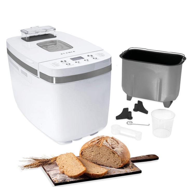 KLAMER Brotbackautomat, 14 Backprogramme, 3 einstellbare Bräunungsstufen, automatische Zubereitung v