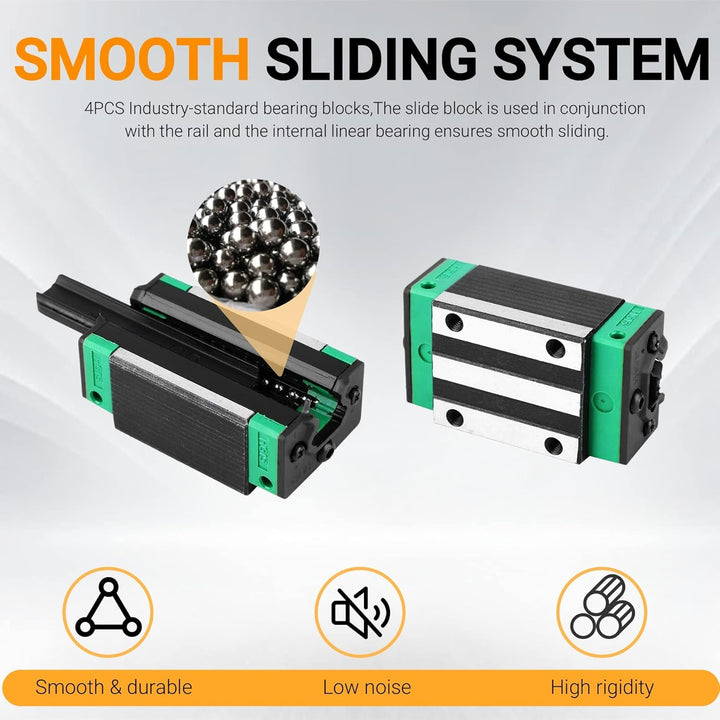 CNCYEAH Linearführung set 2 Stücke HGR25 Linearschiene 300 mm Linearführungsschiene + 4 Stück HGH25C