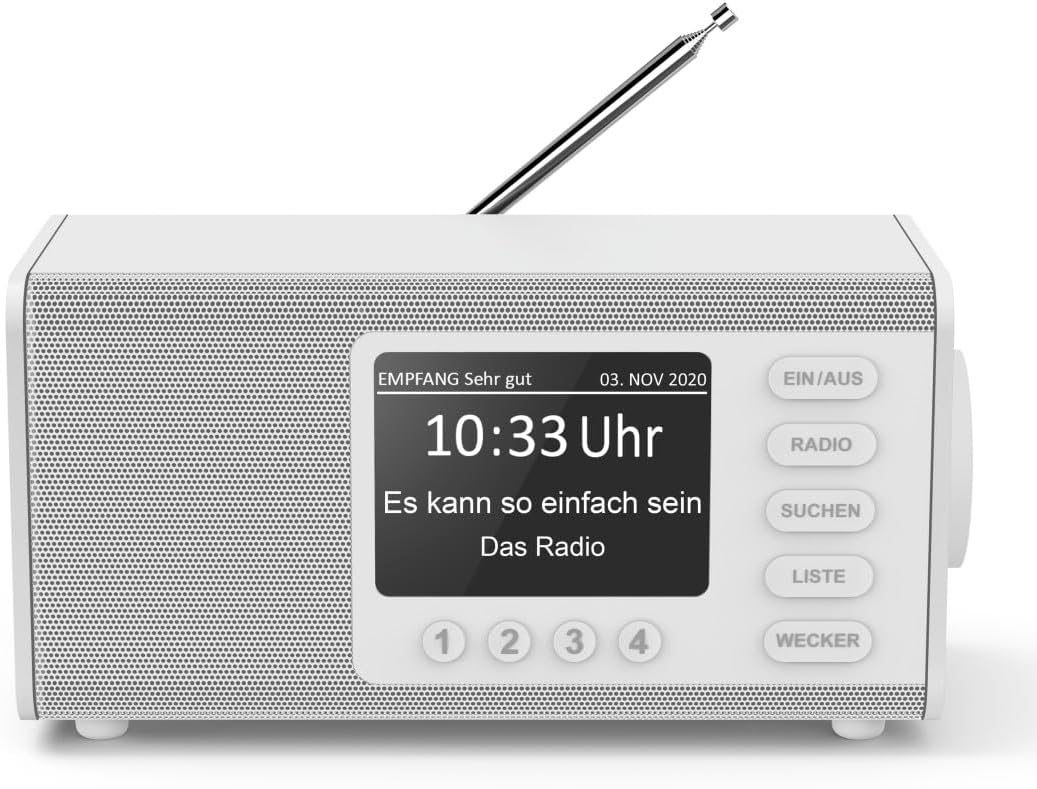 Hama DAB Radio mit DAB+/DAB und FM DR1000DE (Digitalradio mit grossem Display, Küchenradio mit einfa