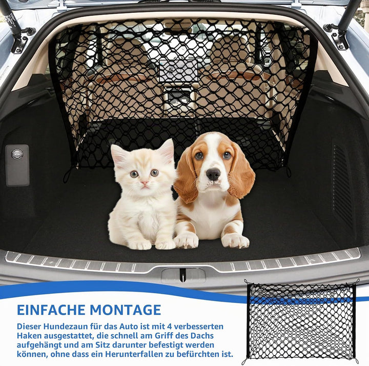 Schutzgitter Auto Barriere Trennnetz, Hundegitter für Kofferraum, 120x90 cm, Doppelschicht Polypropy