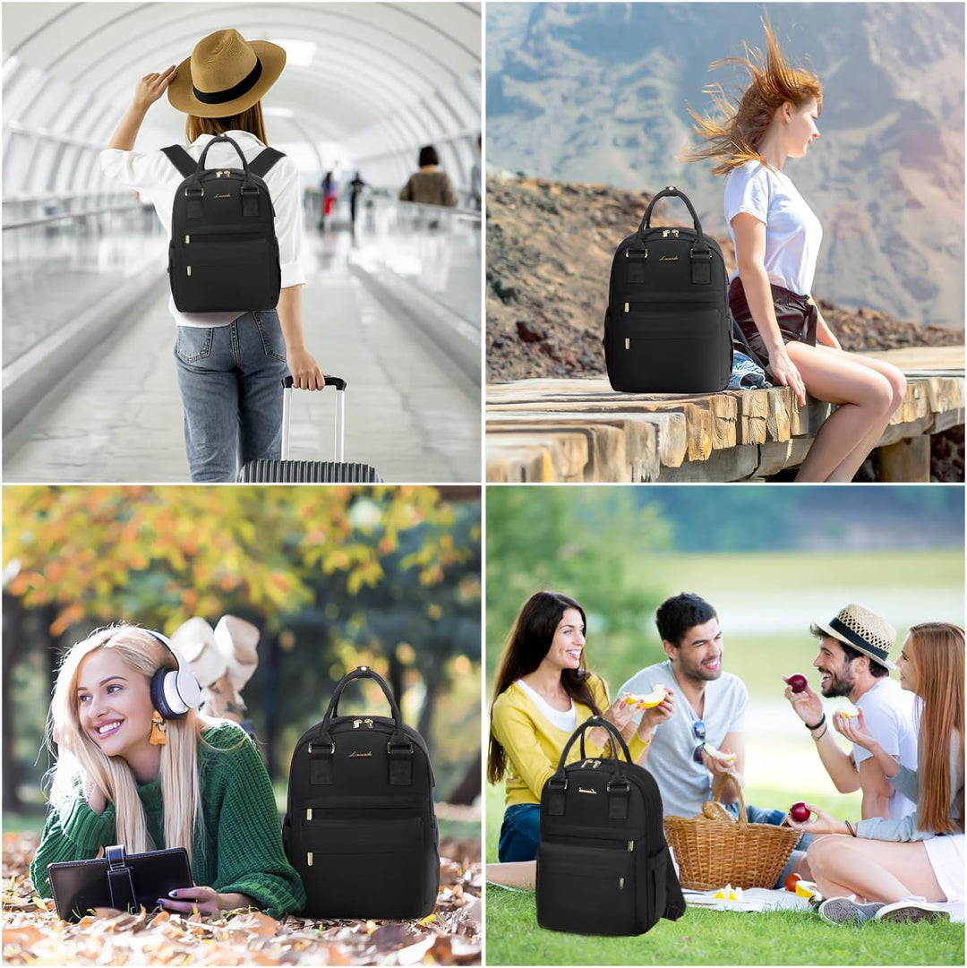 LOVEVOOK 13,3 Zoll Rucksack Damen Klein, Wasserdicht Cityrucksack Handtasche 2 in 1, Mini Tasche Day