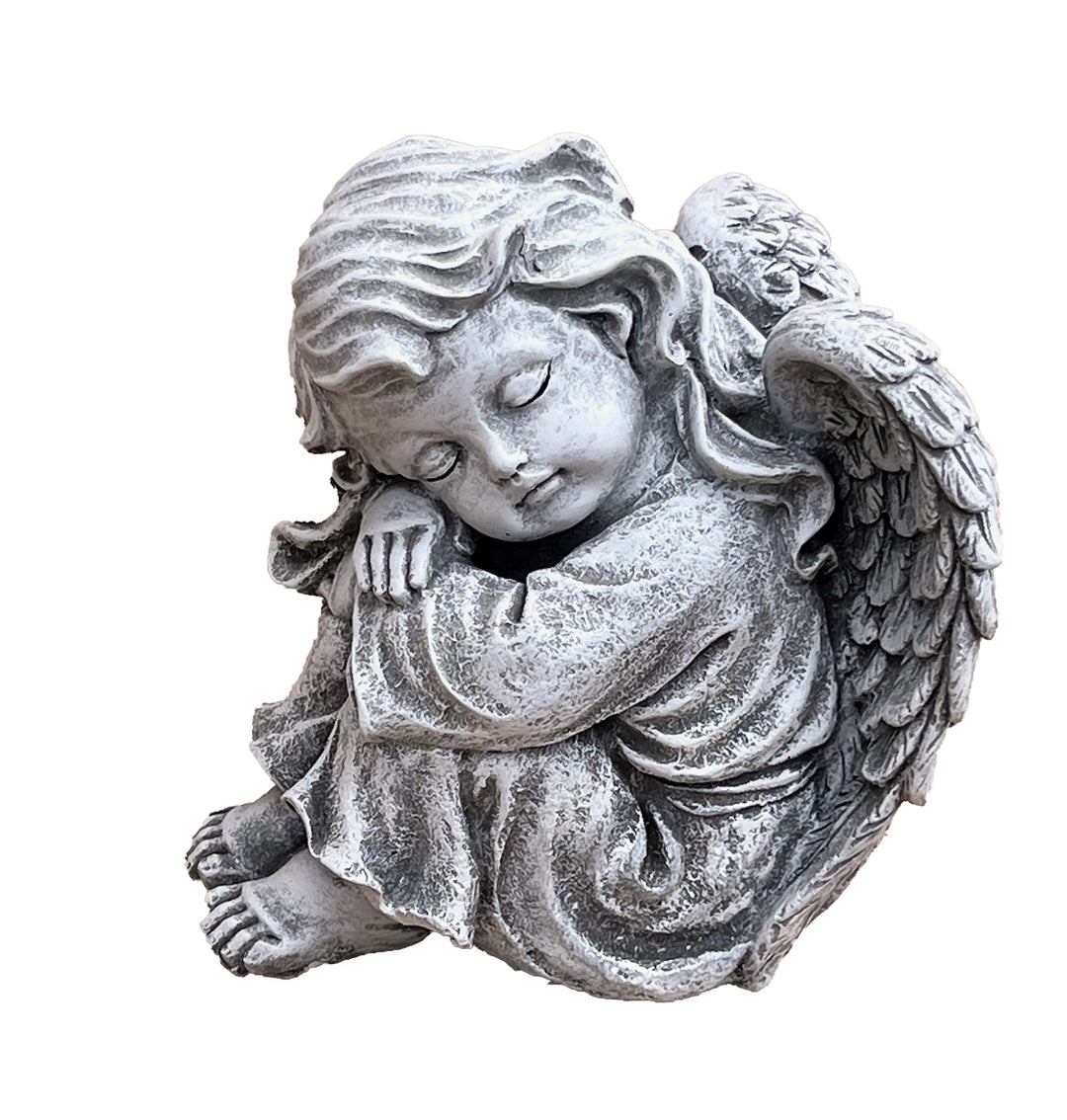 stoneandstyle Steinfigur sitzender Engel Sophie Steinguss, frostfest Winterfest