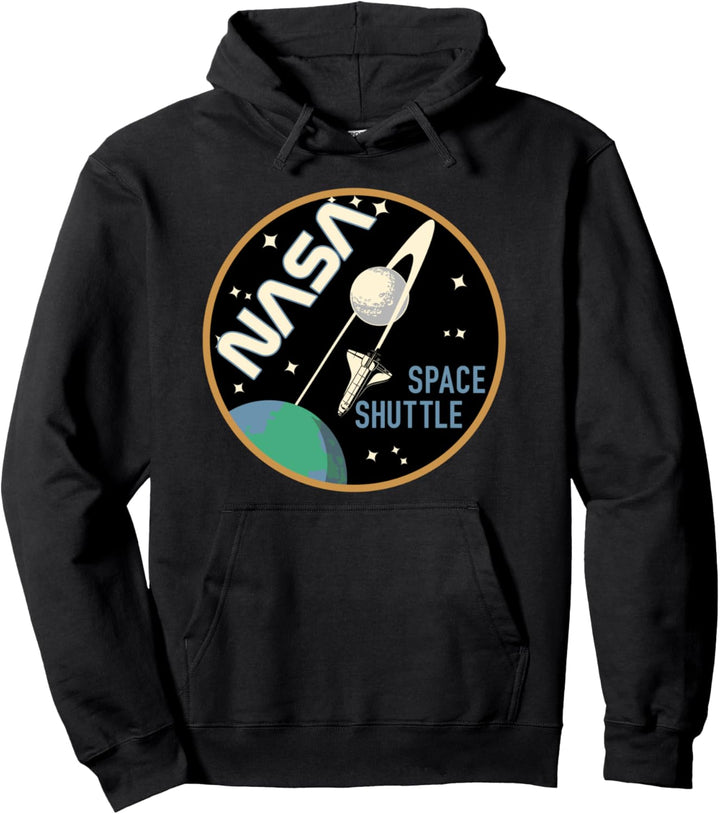 NASA Space Shuttle Around Moon Poster Pullover Hoodie