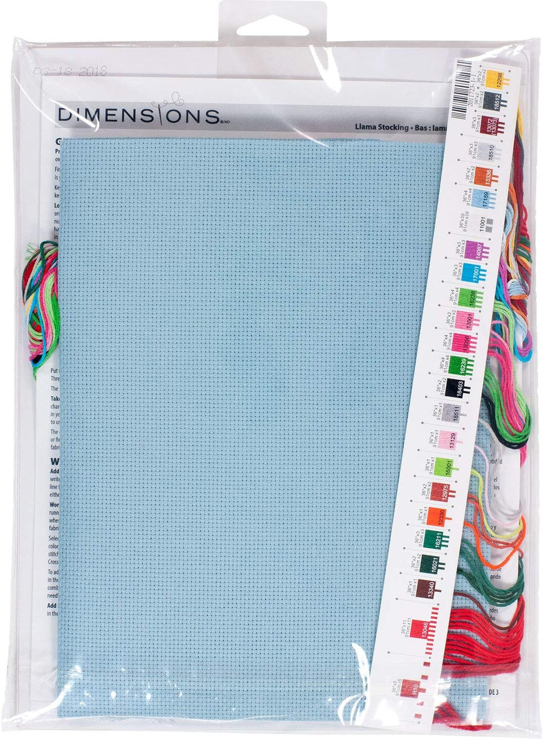 Dimensions 70-08977, Blau, Kreuzstich Fa La Llama, personalisiertes Weihnachtsstrumpf-Set, 14 Zählmu