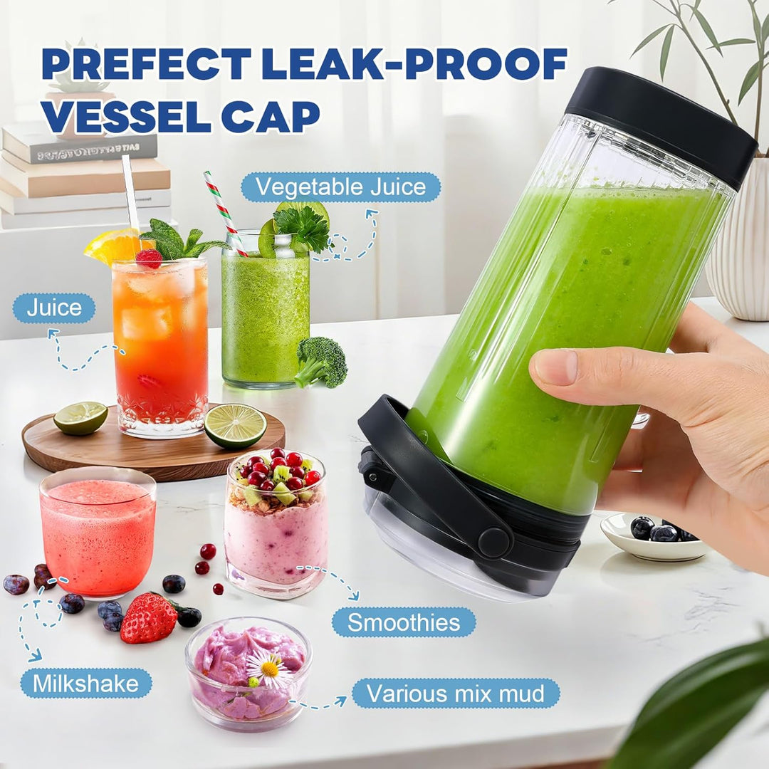 Mixgefäss kompatibel mit Ninja Blast Tragbarer Mixer, 530ml Mixbecher mit Trink- und Auslaufsicherer