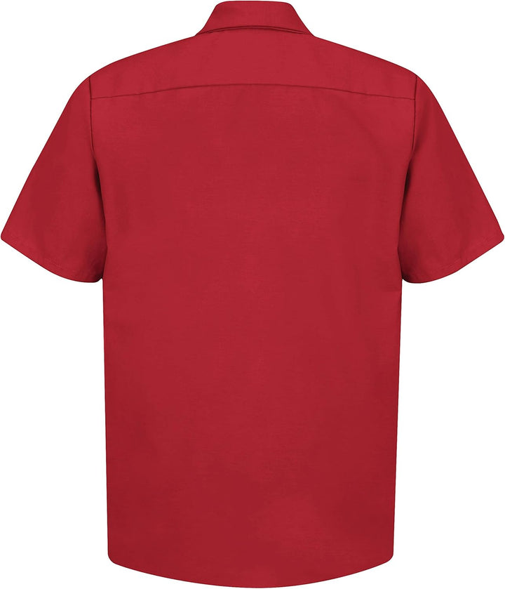 Red Kap Herren Short Sleeve Performance Tech Shirt Button-Down-Arbeitshemd (1er Pack) M Rot, M Rot