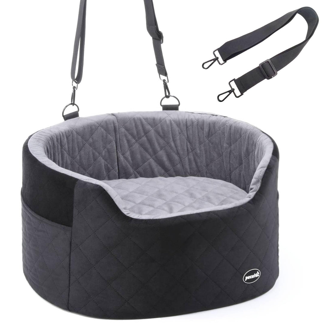 Pecute Hunde Autositz für Kleine/Mittlere Hunde, Pet Booster Autositz mit Sicherheitsgurt,Weichem Ki