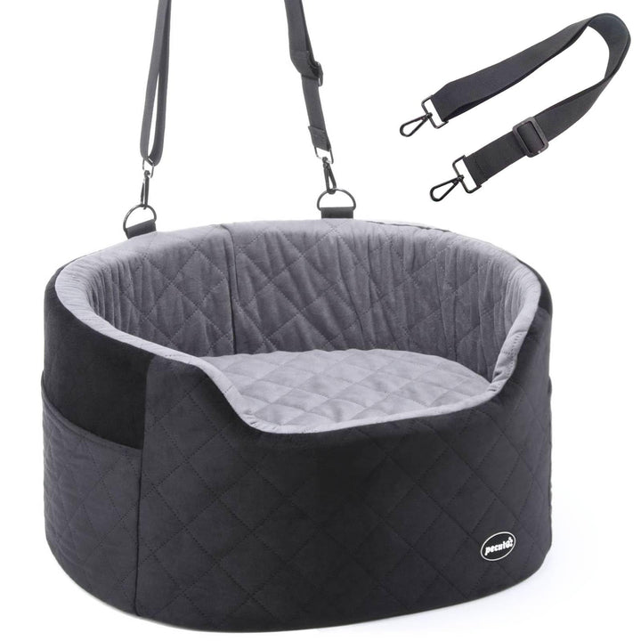 Pecute Hunde Autositz für Kleine/Mittlere Hunde, Pet Booster Autositz mit Sicherheitsgurt,Weichem Ki
