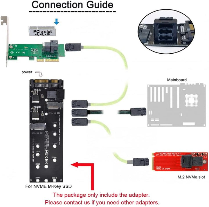cablecc SFF-8643 auf U2 Kit NGFF M-Key auf HD Mini SAS NVME PCIe SSD SATA Adapter für Motherboard SF