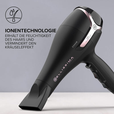 Bellissima Haartrockner K9 2300 hält das Haar mit Feuchtigkeit ohne Friseffekt, 2300 W, Ionen-Techno