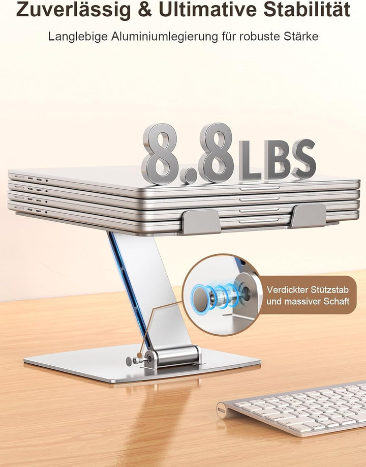 CIRYCASE Laptop Ständer Höhenverstellbar, Schnell Kühlender Laptop Stand, Ergonomischer Tragbarer Al