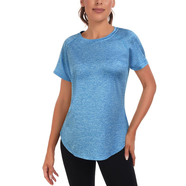Jlowesun Sportshirt Damen Kurzarm, Leichtes Atmungsaktiv Funktions Back Mesh Sport Oberteile Damen,