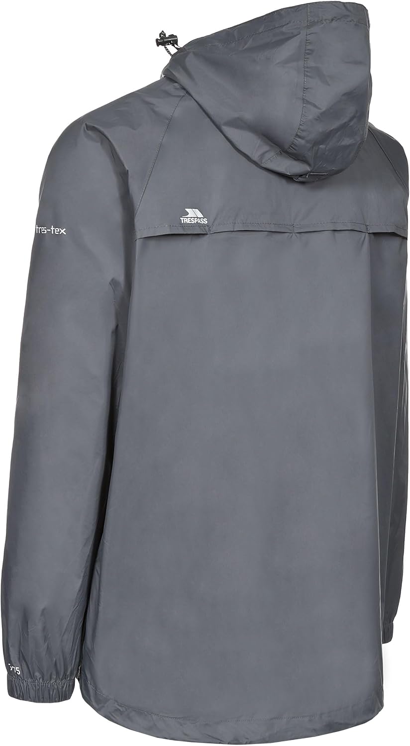 Trespass Unisex Erwachsene Qikpac Jacket Kompakt Zusammenrollbare Wasserdichte Regenjacke 3XS Grau (