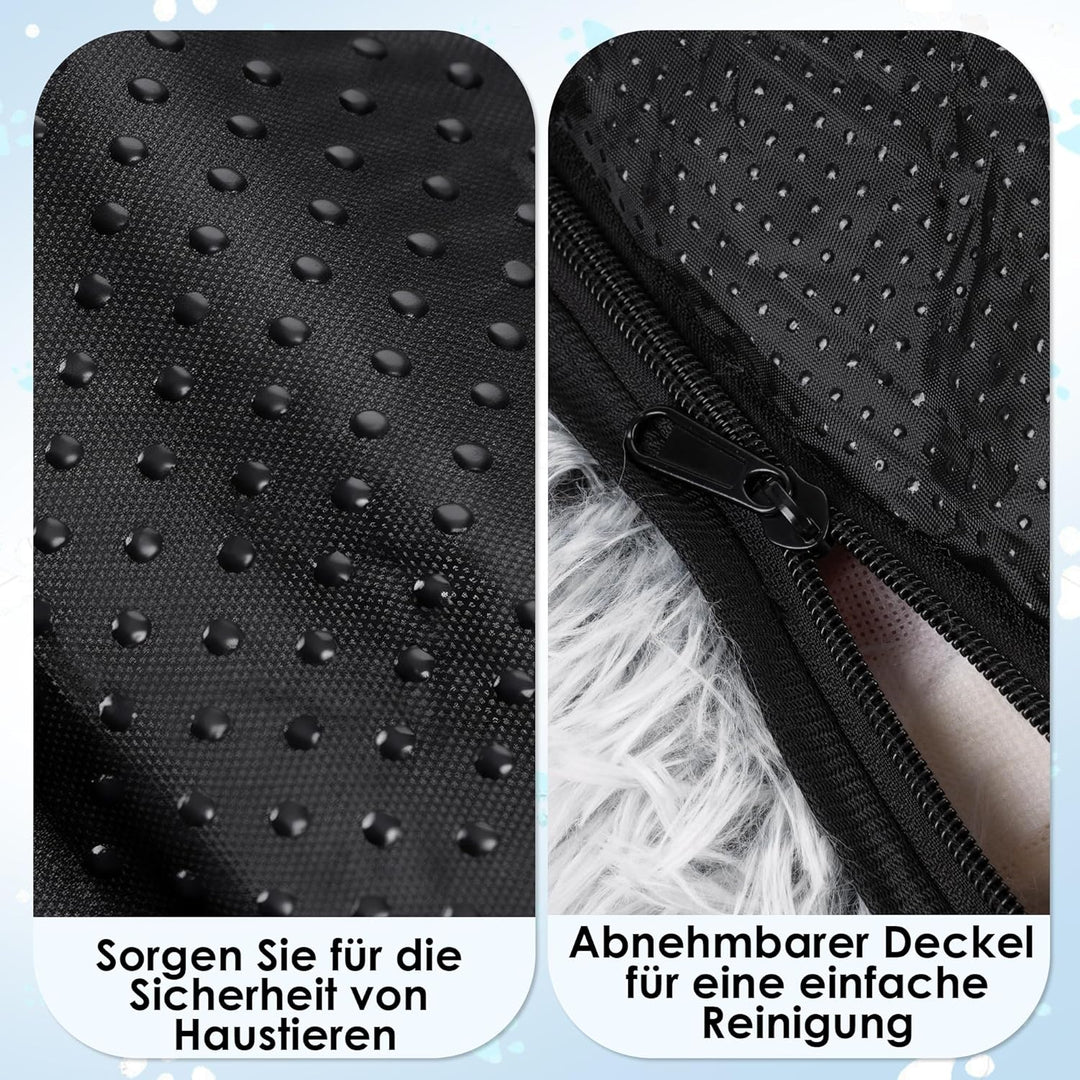 Donut-Hundebett, 80 cm Rundes Haustierbett, Waschbarem Bezug und Schaumstofffüllung für Hunde und Ka