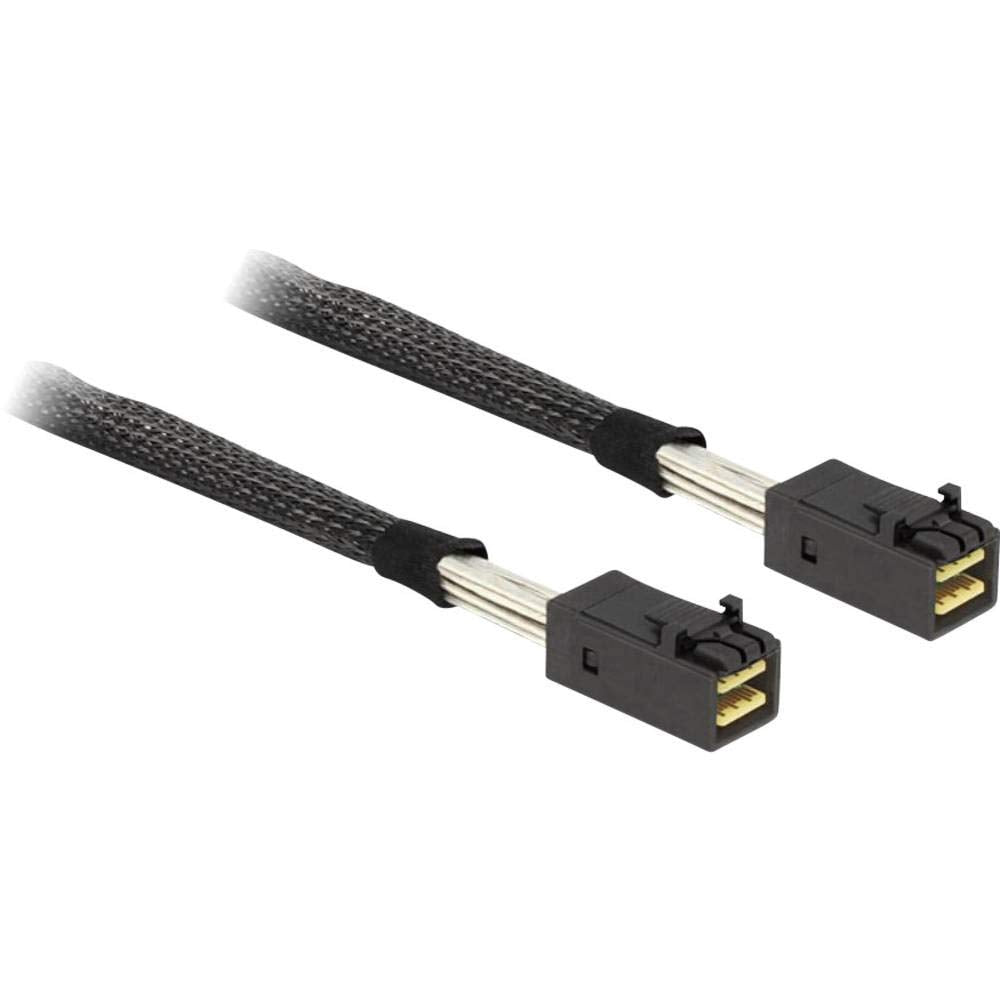 DeLock Kabel Mini SAS HD SFF 8643 x4 Stecker/Stecker 0,5 m, schwarz