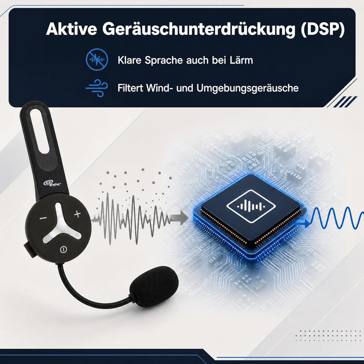 @tec Buddy Chat Duo (2er Set) Bluetooth® Headset Gegensprechanlage, Freisprechanlage, Fahrrad, Sport