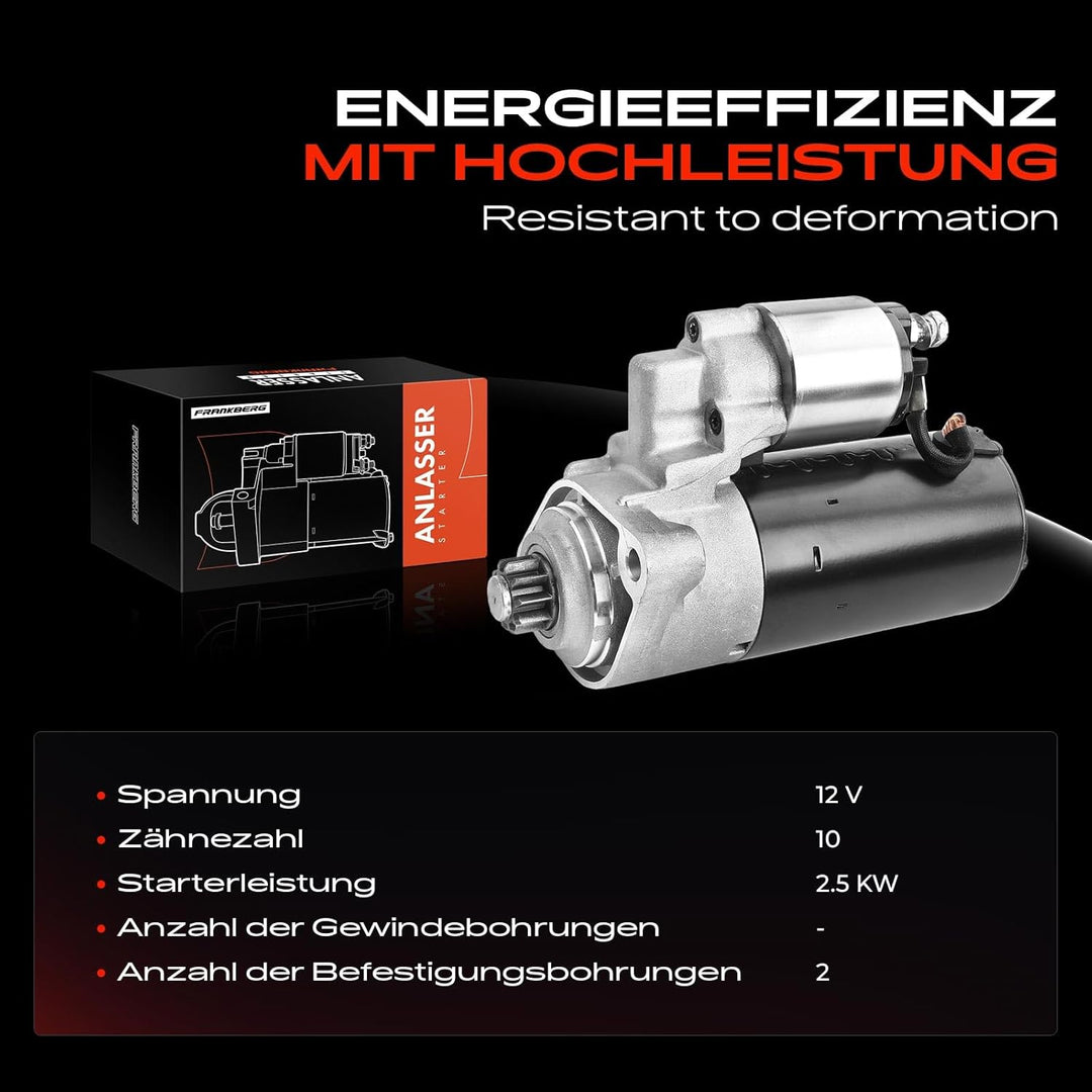 Frankberg Anlasser Starter 2,0KW Kompatibel mit C.a.y.e.n.n.e 9PA 4.8L Benzin 2007-2010 Replace# 948