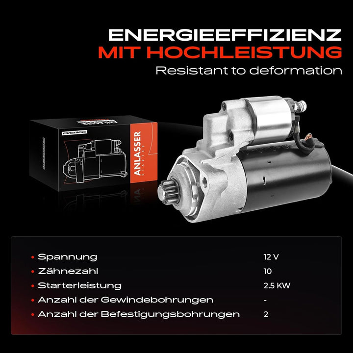 Frankberg Anlasser Starter 2,0KW Kompatibel mit C.a.y.e.n.n.e 9PA 4.8L Benzin 2007-2010 Replace# 948