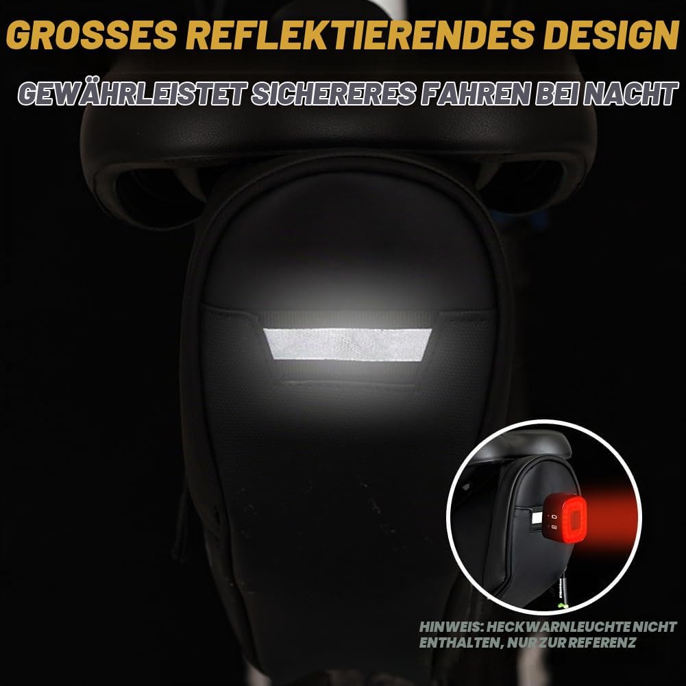 Fahrrad Satteltaschen, Wasserdichte Satteltasche mit Reflektierendem Streifen, Fahrradsatteltasche a
