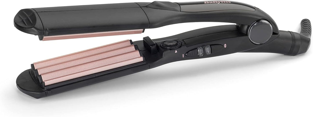 BaByliss The Crimper Kreppeisen mit 10 Temperaturstufen bis 210°C und Abschaltautomatik In rosa Schw