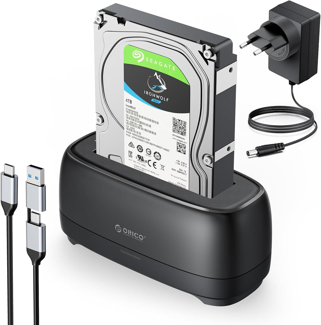 ORICO 3,5'' 2,5'' Festplattengehäuse USB 3.2 Gen1 1-Bay Festplatten Docking Station für Alle Standar