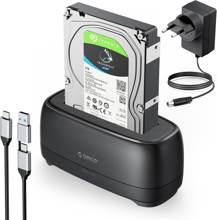 ORICO 3,5'' 2,5'' Festplattengehäuse USB 3.2 Gen1 1-Bay Festplatten Docking Station für Alle Standar