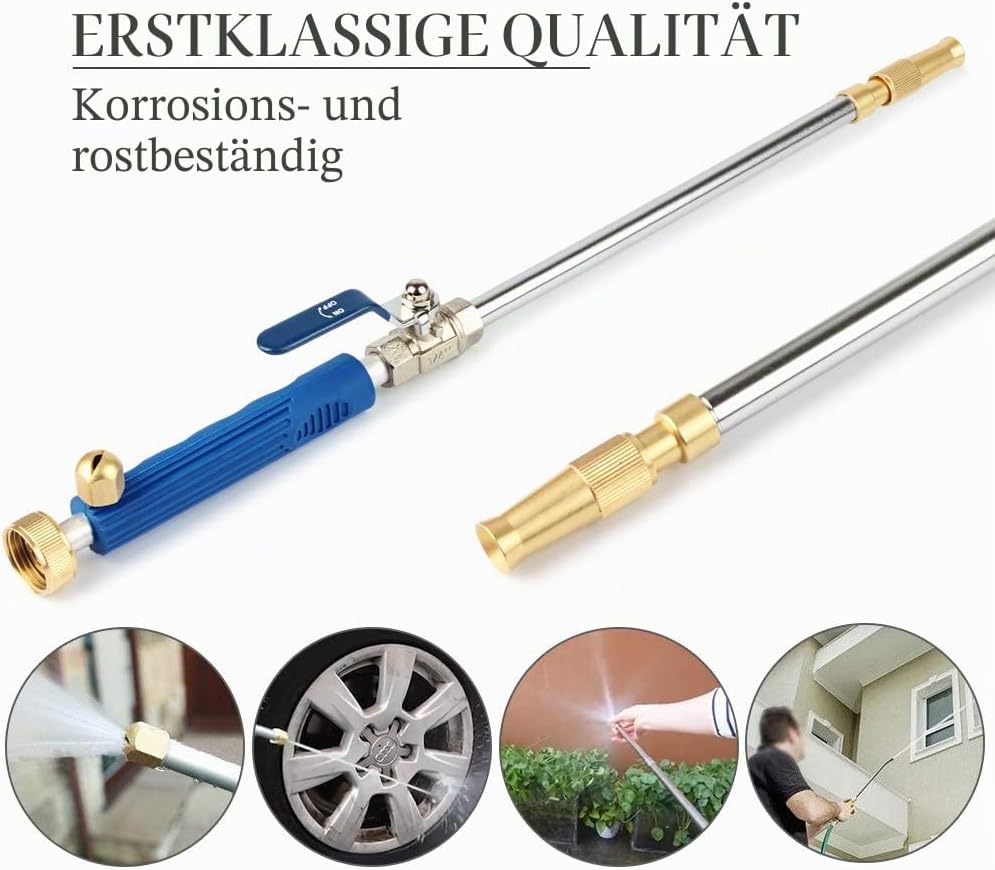 Hydro Jet Deep Hochdruck-Hochdruckreiniger mit Messing-Gartenschlauchende, 2 D¨¹sen f¨¹r die Fenster