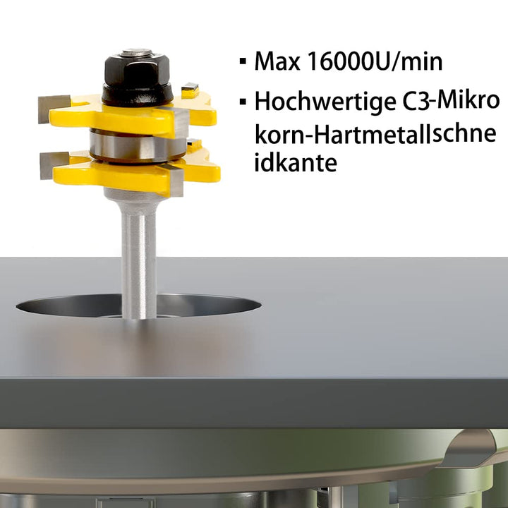 Sinoprotools 2 Teilig Nut- und Federfräser Set, Oberfräser Set 8mm Schaft für Elektro Oberfräsen,Nut