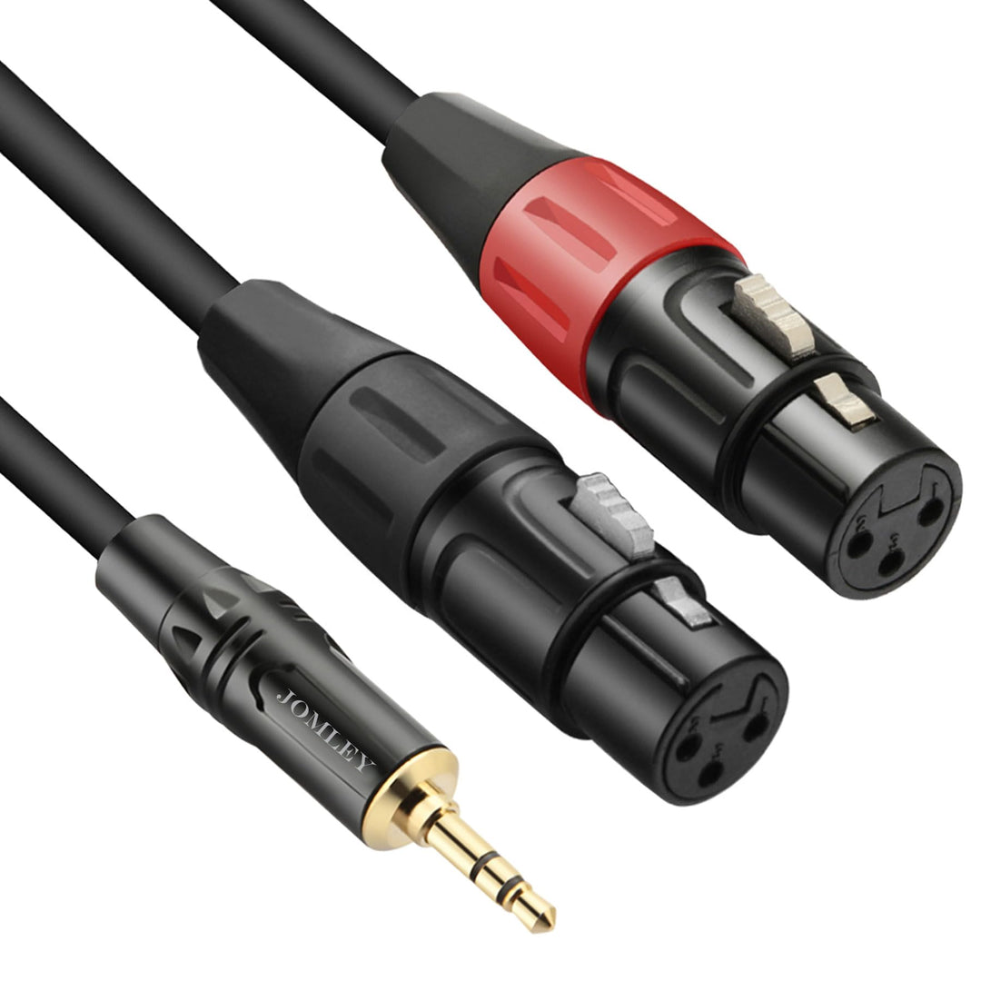 Dual-Buchse XLR auf 3,5 mm Y-Splitter-Kabel, unsymmetrische XLR-Buchse auf 0,3 cm Mini-Klinke, TRS,