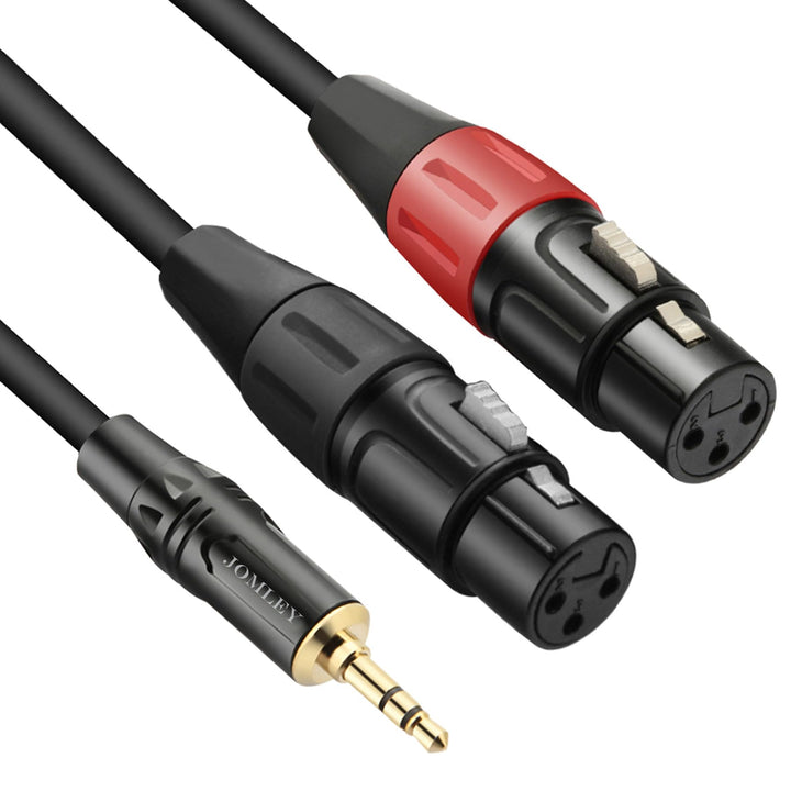 Dual-Buchse XLR auf 3,5 mm Y-Splitter-Kabel, unsymmetrische XLR-Buchse auf 0,3 cm Mini-Klinke, TRS,