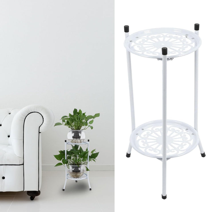 Brrnoo Topfregal, Pflanzenständer Innengartenzubehör, 2 -stufige Blumenregal für Wohnzimmer Balkon T