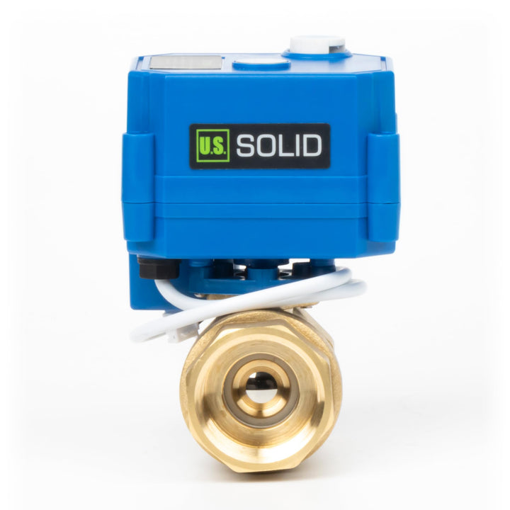 U.S. Solid Motorkugelhahn mit Manueller Funktion - 1" Messing, voller Durchgang, 85-265V AC, 2-Draht