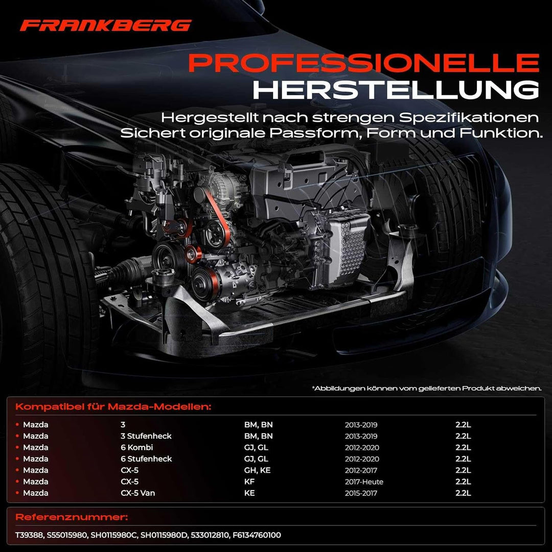 Frankberg Spannrolle Riemenspanner Kompatibel mit 3 BM BN 6 GJ GL CX-5 GH KE KF 2.2L Diesel 2012-Heu