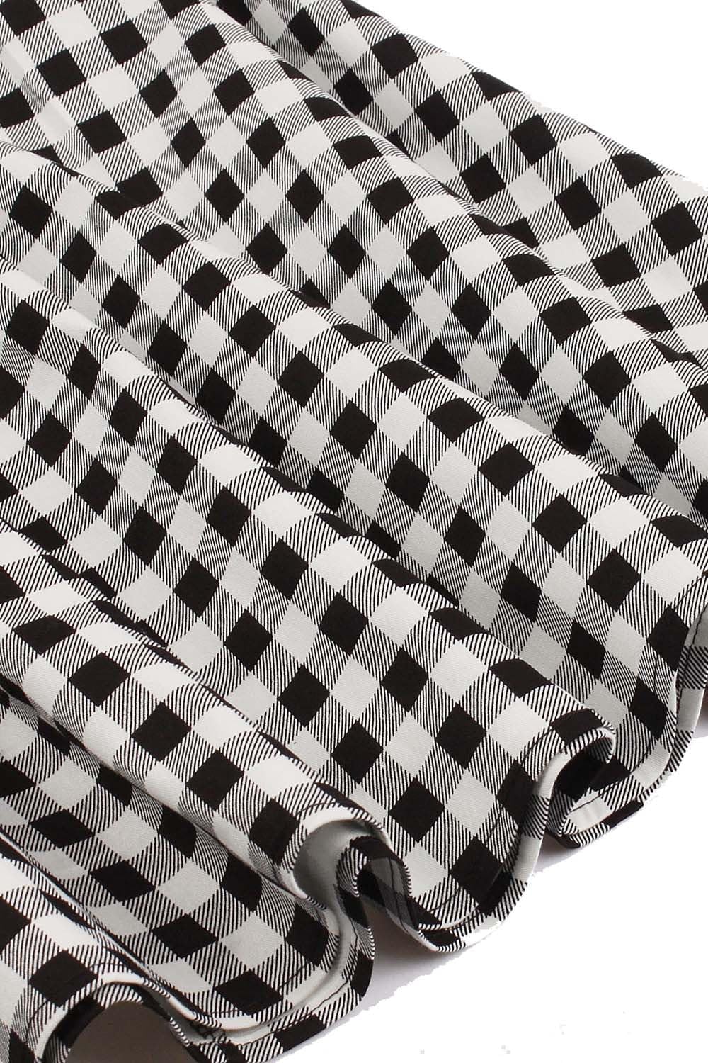AXOE Damen Rockabilly Kleider 50er Jahre Baumwolle Gürtel L Weiss Karierter, L Weiss Karierter