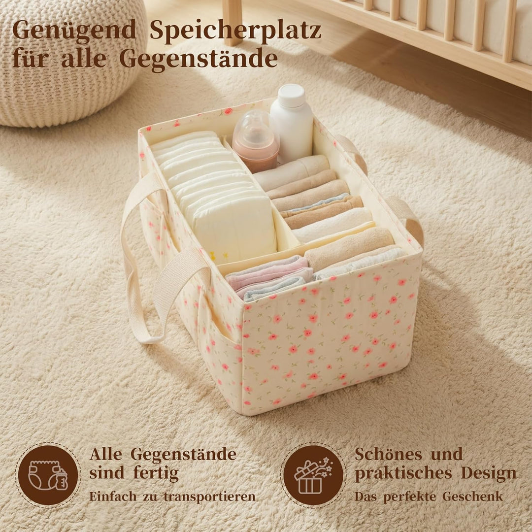 Wickeltisch-Organizer, Wickelkorb für die Wickelstation, Stilvoller Wickelorganizer für Babybedarf,
