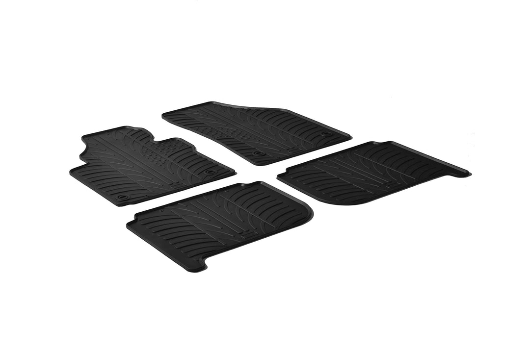 Satz Gummimatten kompatibel mit Volkswagen Touran 2003-2015 (T Profil 4-teilig + Montage-clips) Fuss