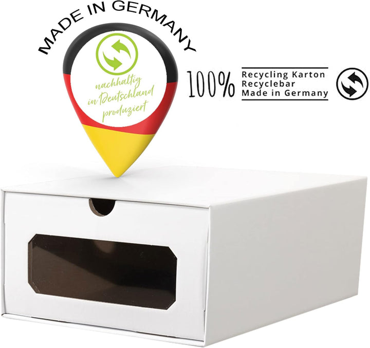10 x PresentFill® Aufbewahrungsbox Weiss Schuhbox Schuhkiste Schuhschachtel Schuhkarton Ordnungsboxe