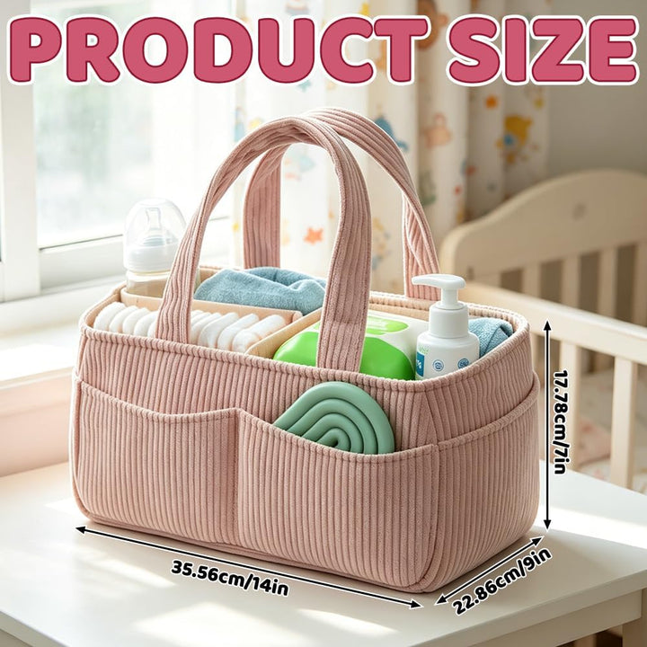 Wickeltasche Organizer, Tragbarer Wickelkorb mit Fächern & Griffen, Large Wickel Organizer, Diaper C